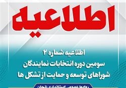 دومین اطلاعیه برگزاری سومین دوره انتخابات شورای ملی توسعه و حمایت از تشکلهای مردم نهاد
