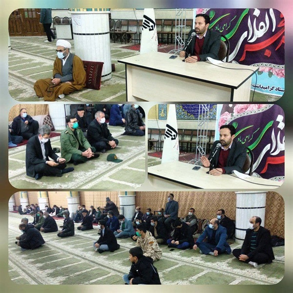 برگزاری مراسم جشن انقلاب شهر هیدج با حضور و سخنرانی ذوالقدر فرماندار شهرستان ابهر، زارعی امام جمعه، شهردار، رئیس و اعضای شورای اسلامی شهر در مسجد صاحب الزمان (عج) شهر هیدج