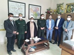 دیدار ذوالقدر فرماندار شهرستان ابهر با احمدی‌تبار فرمانده ناحیه مقاومت بسیج سپاه ابهر در گرامیداشت روز میلاد امام حسین(ع) و روز پاسدار