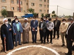 آیین کلنگ زنی پروژه ۳۲ واحدی نهضت ملی مسکن شهر صائین قلعه