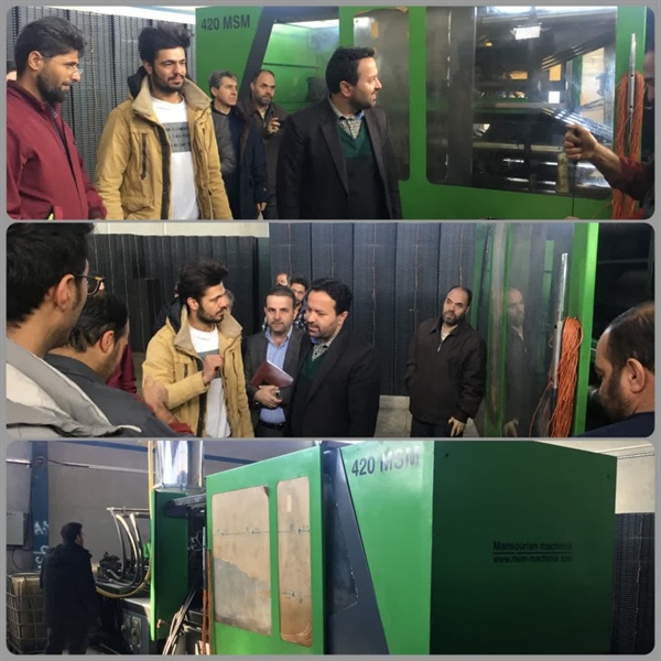 بازدید میدانی ذوالقدر فرماندار شهرستان ابهر از شرکت تولیدی آرکا پلاستیک صائين جهت بررسی و رفع مشکلات به همراه معاون برنامه‌ریزی و امور عمرانی فرمانداری، مسئولین مربوطه و اصحاب رسانه