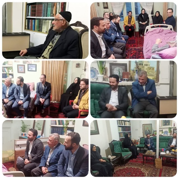 ديدار ذوالقدر فرماندار شهرستان ابهر به همراه واعظی بخشدار مرکزی و جمعی از مسئولین با استاد سعيد بداغي شاعر، نويسنده و دبير پيشكسوت منطقه