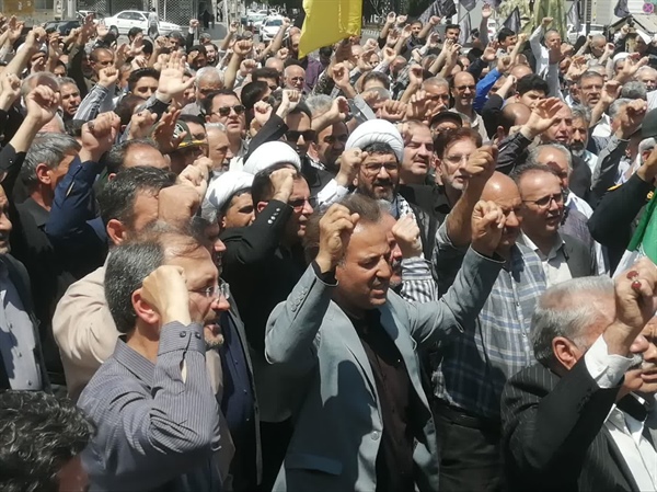 خروش ضد صهیونیستی مردم ابهر علیه جنایات ددمنشانه رژیم صهیونی