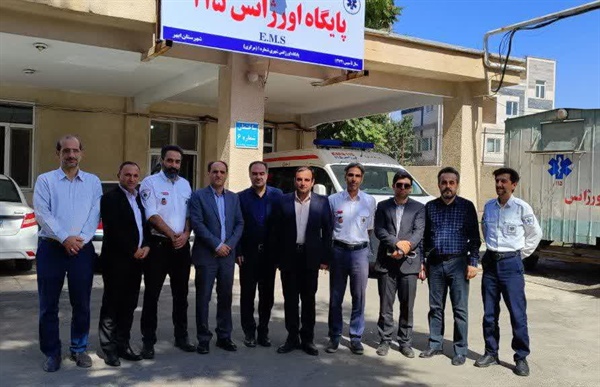 دیدار مهندس خلجی فرماندار شهرستان ابهر با رئیس و پرسنل مرکز فوریت های پزشکی ابهر، همزمان با ۲۶ شهریور ماه روز اورژانس و فوریت های پزشکی