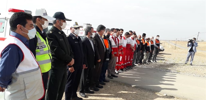 مانور واکنش سریع امداد و نجات جاده‌ای به مناسبت هفته پدافند غیر عامل