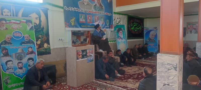 مراسم سالگرد شهادت سیدالشهدای مقاومت حاج قاسم سلیمانی در روستای دوتپه علیا با سخنرانی بصیرتی امام جمعه محترم شهرستان