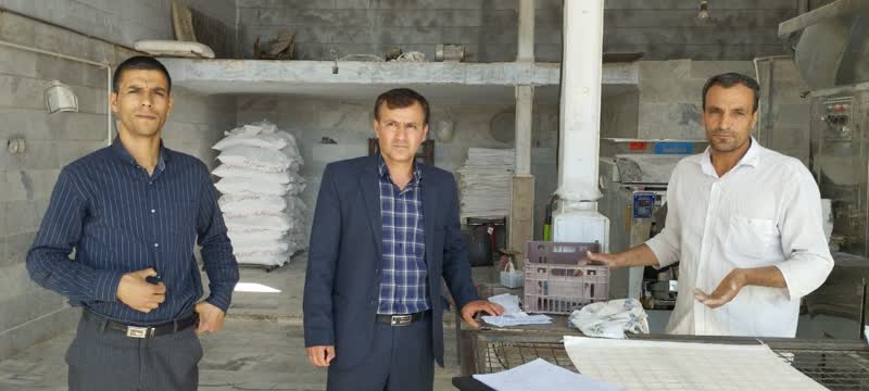 بازدید و بازرسی محمدی عیوضی بخشدار به همراه بازرسان اصناف و جهاد کشاورزی از نانواییها
