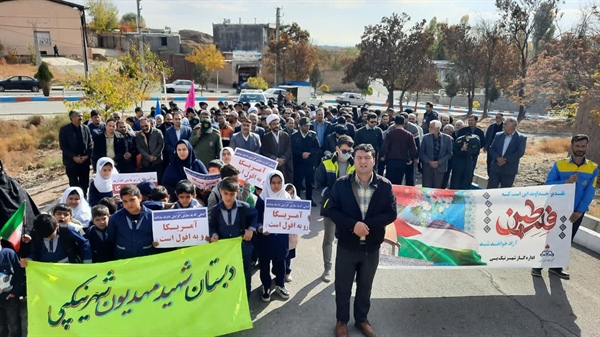 راهپیمایی مردم نیک پی در راستای حمایت از مظلومیت زنان و کودکان غزه