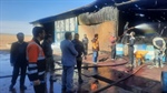 بازدید از محل آتش سوزی کارخانه آنا کیمیا منگنز توسط بیات بخشدار زنجانرود