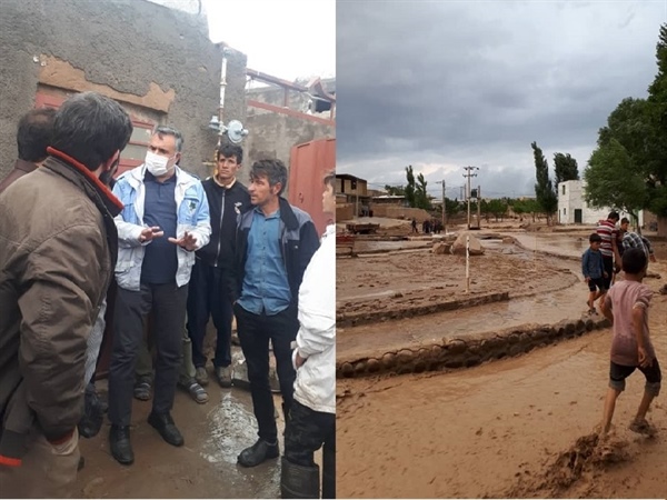 بارش باران و جاری شدن سیل در بخش قره پشتلو موجب آبگرفتکی تعدادی از منازل مسکونی روستایی شد
