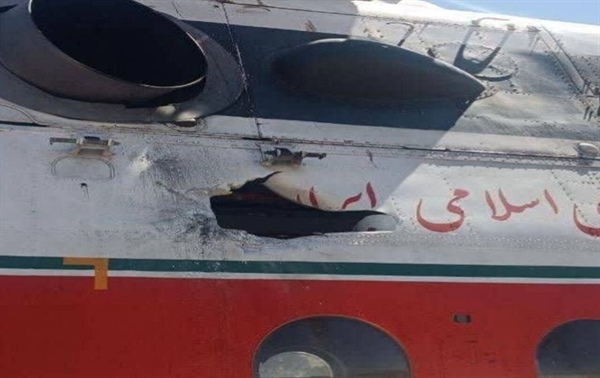 بالگرد امدادی هلال‌ احمر زنجان در حمله رژیم صهیونیستی آسیب دید