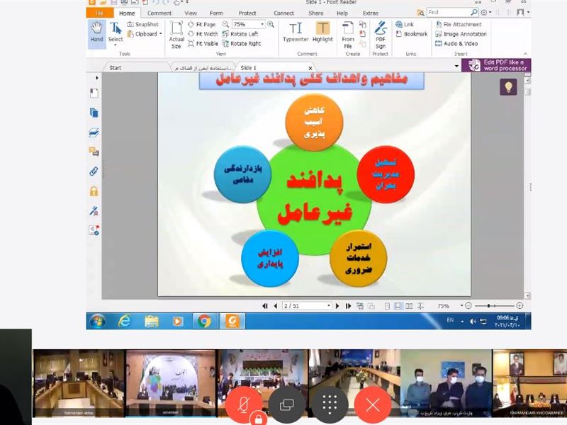 برگزاری جلسات آموزشی کارگاه آنلاین اصول و مبانی پدافند غیرعامل در استان