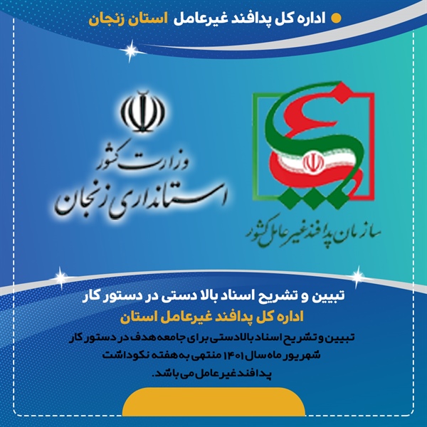 تبیین و تشریح اسناد بالا دستی  پدافند غیرعامل برای جامعه هدف در دستور کار 1401 منتهی به نکواشت هفته پدافند غیرعامل می‌باشد