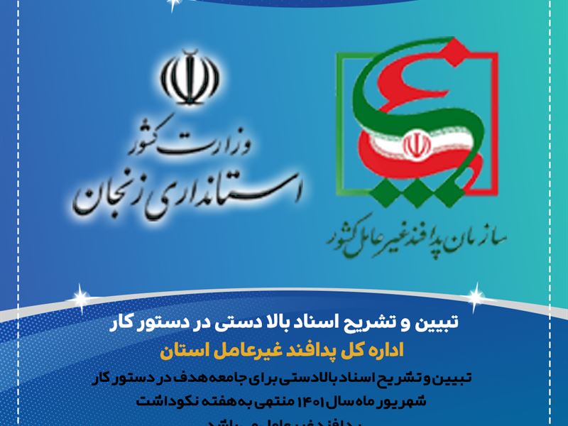تبیین و تشریح اسناد بالا دستی  پدافند غیرعامل برای جامعه هدف در دستور کار 1401 منتهی به نکواشت هفته پدافند غیرعامل می‌باشد