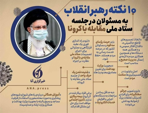 🔺۱۰ نکته رهبر انقلاب به مسئولان در جلسه ستاد ملی مقابله با کرونا   👈پیام توسعه آبادی @P_T_Abadi
