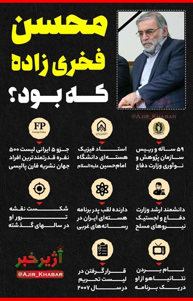 🇮🇷 محسن فخری‌زاده که بود؟   👈پیام توسعه آبادی @P_T_Abadi