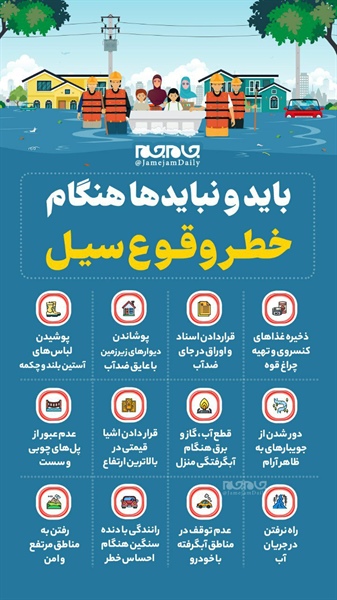 باید و نبایدها هنگام خطر وقوع سیل