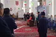 استقبال از پرچم مطهر حرم امام حسین (ع) در مسجد روستای مهرآباد