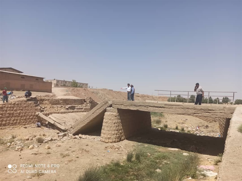 بازدید مهندس سیناکریمی بخشدار بزینه رود از پل تخریبی روستای کهلا