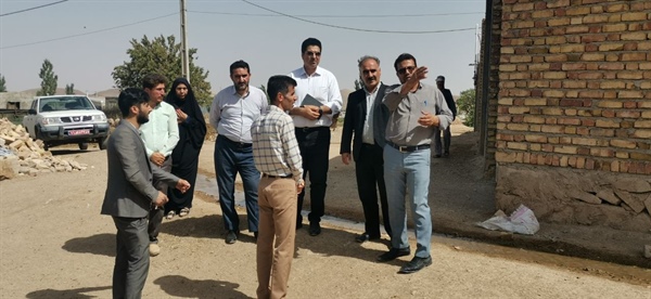 بازدید وبررسی مشکلات آب ومسیل سیلاب روستای حسام آباد