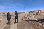 حضور بخشدار بزینه رود در روستای در روستای پنبه زبان به منظور بررسی...