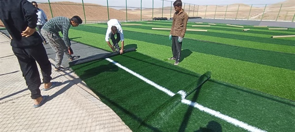 اجرای آخرین مراحل پروژه جمن مصنوعی روستای حسام آباد