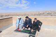 آئین غبار روبی  وعطر افشانی مزار شهدای شهر زرین رود به مناسبت هفته...