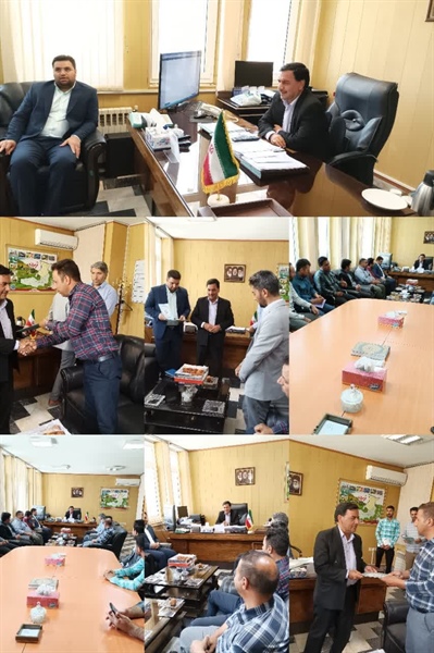 دیدار  دهیاران محترم شهرستان با جناب آقای محبی فرماندار محترم شهرستان خرم دره به معیت مهندس نژاد حسینی بخشدار محترم خرم دره