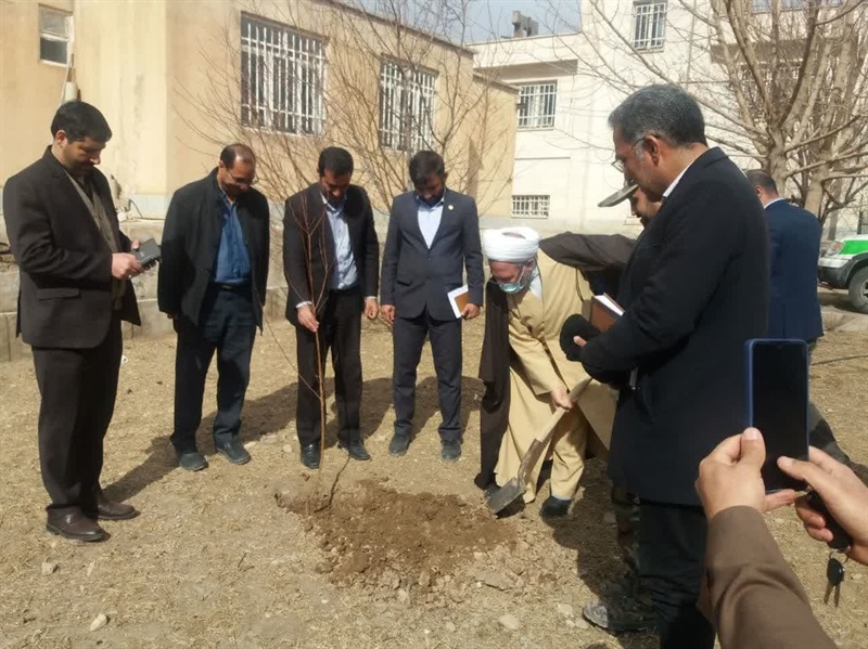 مراسم درختکاری در محل ساختمان بخشداری حلب