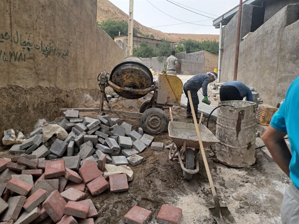 اجرای سنگفرش و پیور روستای خوئین
