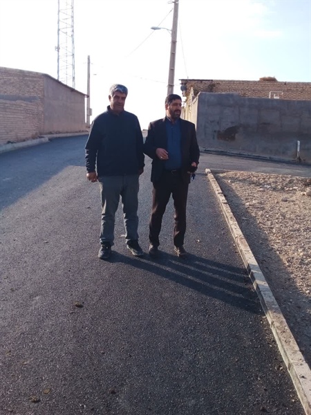 بازدید جناب آقای عبدی بخشدار محترم حلب از اتمام پروژه عمرانی آسفالت ریزی معابر روستای نجم الشیخان.