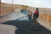 لکه گیری و آسفالت ریزی ورودی روستای ینگی کند جامع السرا از توابع...