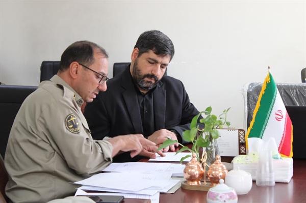 دیدار جناب آقای کاظمی رئیس محترم محیط زیست شهرستان ایجرود با  جناب آقای عبدی بخشدار محترم بخش حلب روز دوشنبه مورخ 1403/07/02.
