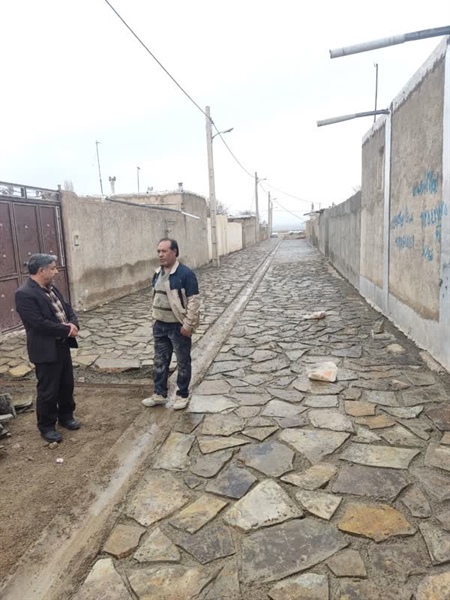بازدید جناب آقای قربانی ،بخشدار بخش مرکزی سلطانیه از پروژه سنگفرش معابر روستای قلعه، پنج شنبه 1401/10/09