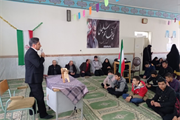 حضور باقری بخشدارباغ حلی در مراسم زنگ انقلاب مدرسه گوزلدره