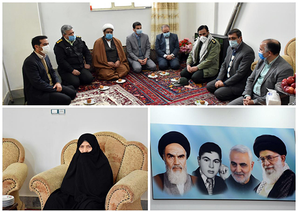 دیدار دکتر فتحی، فرماندار ایجرود به همراه جمعی از مسئولان این شهرستان با خانواده شهید دخت هاشمی در شهر زرین آباد