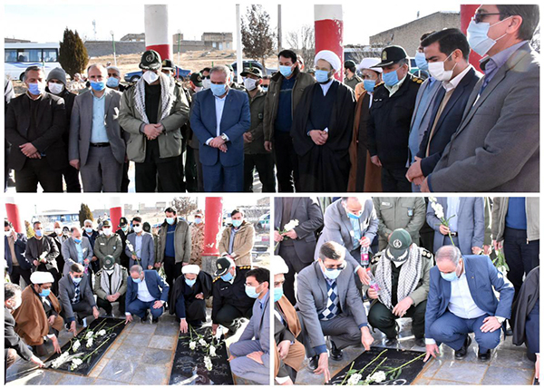 عطر افشانی مزار شهدای زرین آباد با حضور فرماندار و جمعی از مسئولان شهرستان ایجرود