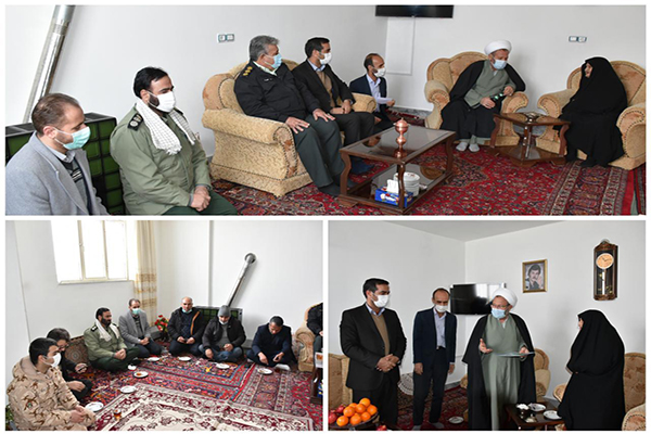 دیدار امام جمعه، فرماندار و جمعی از مسئولان شهرستان ایجرود با خانواد ه معزز شهید دخت هاشمی در شهر زرین آباد