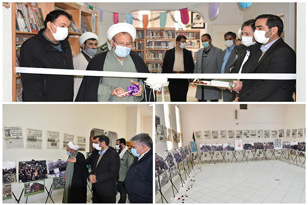 افتتاح نمایشگاه عکس انقلاب با حضور  امام جمعه، فرماندار و جمعی از مدیران شهرستان ایجرود