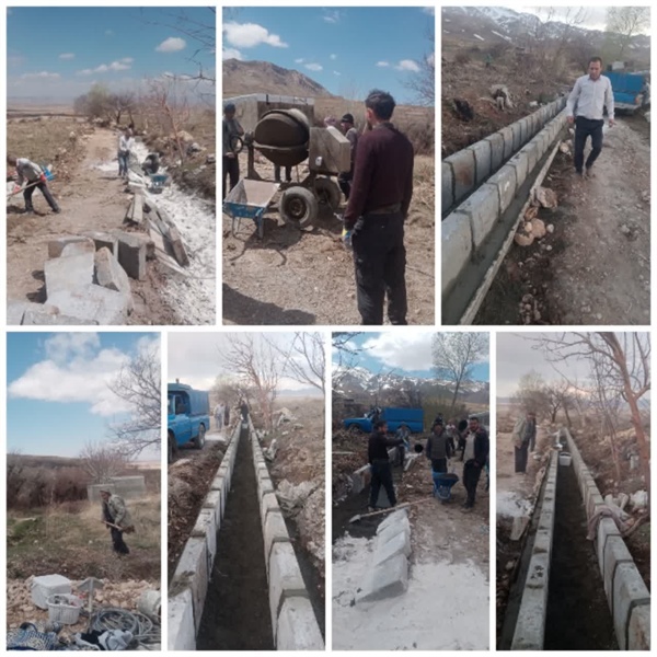 پروژه عملیات آبرسانی و جدول کشی در روستای ارقین