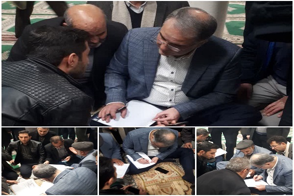 دیدار مردمی استاندار زنجان و مدیرکل بازرسی در مصلی نماز جمعه 1401/11/21